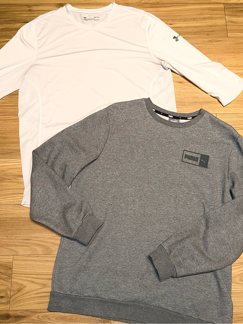 UNDER ARMOUR/PUMA BUNDLE LOT OF 2 CREWNECK & 3/4 sleeve shirt men’s large